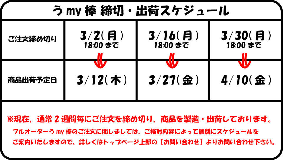 出荷スケジュール